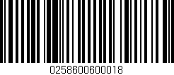 Código de barras (EAN, GTIN, SKU, ISBN): '0258600600018'