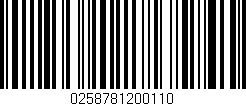 Código de barras (EAN, GTIN, SKU, ISBN): '0258781200110'