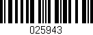 Código de barras (EAN, GTIN, SKU, ISBN): '025943'
