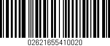 Código de barras (EAN, GTIN, SKU, ISBN): '02621655410020'