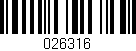 Código de barras (EAN, GTIN, SKU, ISBN): '026316'