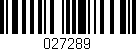 Código de barras (EAN, GTIN, SKU, ISBN): '027289'