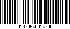 Código de barras (EAN, GTIN, SKU, ISBN): '02870540024700'