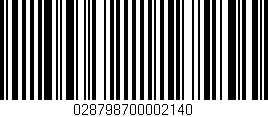Código de barras (EAN, GTIN, SKU, ISBN): '028798700002140'