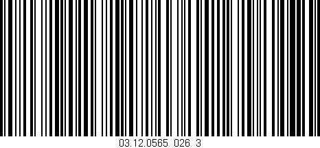 Código de barras (EAN, GTIN, SKU, ISBN): '03.12.0565_026_3'