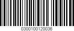 Código de barras (EAN, GTIN, SKU, ISBN): '0300100120036'