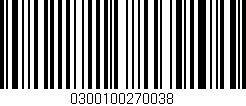 Código de barras (EAN, GTIN, SKU, ISBN): '0300100270038'