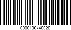 Código de barras (EAN, GTIN, SKU, ISBN): '0300100440028'