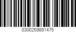 Código de barras (EAN, GTIN, SKU, ISBN): '0300259881475'