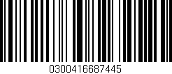 Código de barras (EAN, GTIN, SKU, ISBN): '0300416687445'