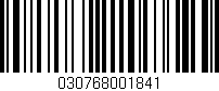 Código de barras (EAN, GTIN, SKU, ISBN): '030768001841'