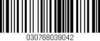 Código de barras (EAN, GTIN, SKU, ISBN): '030768039042'