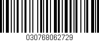 Código de barras (EAN, GTIN, SKU, ISBN): '030768062729'