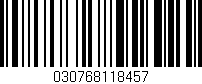 Código de barras (EAN, GTIN, SKU, ISBN): '030768118457'