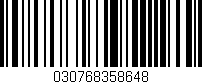 Código de barras (EAN, GTIN, SKU, ISBN): '030768358648'
