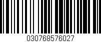 Código de barras (EAN, GTIN, SKU, ISBN): '030768576027'