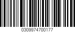 Código de barras (EAN, GTIN, SKU, ISBN): '0309974700177'
