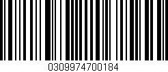 Código de barras (EAN, GTIN, SKU, ISBN): '0309974700184'