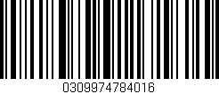 Código de barras (EAN, GTIN, SKU, ISBN): '0309974784016'