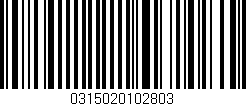 Código de barras (EAN, GTIN, SKU, ISBN): '0315020102803'