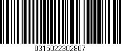 Código de barras (EAN, GTIN, SKU, ISBN): '0315022302807'