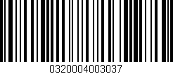 Código de barras (EAN, GTIN, SKU, ISBN): '0320004003037'