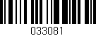 Código de barras (EAN, GTIN, SKU, ISBN): '033081'