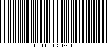 Código de barras (EAN, GTIN, SKU, ISBN): '0331010006_076_1'