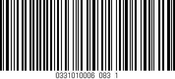 Código de barras (EAN, GTIN, SKU, ISBN): '0331010006_083_1'