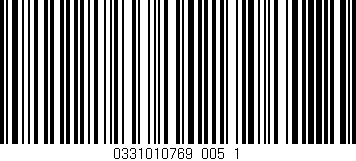 Código de barras (EAN, GTIN, SKU, ISBN): '0331010769_005_1'
