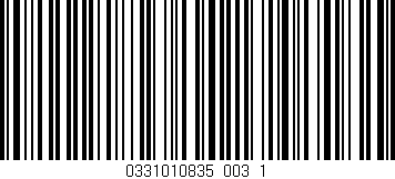 Código de barras (EAN, GTIN, SKU, ISBN): '0331010835_003_1'