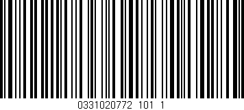 Código de barras (EAN, GTIN, SKU, ISBN): '0331020772_101_1'