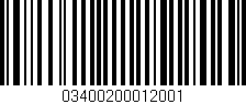 Código de barras (EAN, GTIN, SKU, ISBN): '03400200012001'
