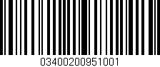 Código de barras (EAN, GTIN, SKU, ISBN): '03400200951001'
