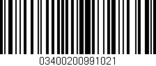 Código de barras (EAN, GTIN, SKU, ISBN): '03400200991021'