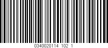 Código de barras (EAN, GTIN, SKU, ISBN): '0340020114_102_1'