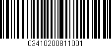 Código de barras (EAN, GTIN, SKU, ISBN): '03410200811001'