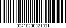 Código de barras (EAN, GTIN, SKU, ISBN): '03410200821001'