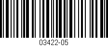 Código de barras (EAN, GTIN, SKU, ISBN): '03422-05'