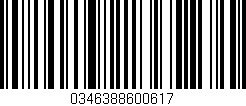 Código de barras (EAN, GTIN, SKU, ISBN): '0346388600617'