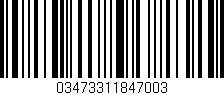 Código de barras (EAN, GTIN, SKU, ISBN): '03473311847003'