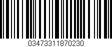 Código de barras (EAN, GTIN, SKU, ISBN): '03473311870230'