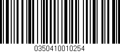 Código de barras (EAN, GTIN, SKU, ISBN): '0350410010254'