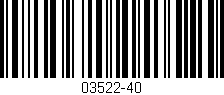 Código de barras (EAN, GTIN, SKU, ISBN): '03522-40'