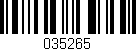 Código de barras (EAN, GTIN, SKU, ISBN): '035265'
