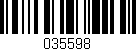 Código de barras (EAN, GTIN, SKU, ISBN): '035598'