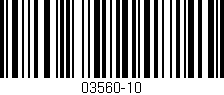 Código de barras (EAN, GTIN, SKU, ISBN): '03560-10'