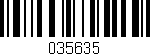 Código de barras (EAN, GTIN, SKU, ISBN): '035635'