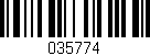 Código de barras (EAN, GTIN, SKU, ISBN): '035774'