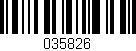 Código de barras (EAN, GTIN, SKU, ISBN): '035826'